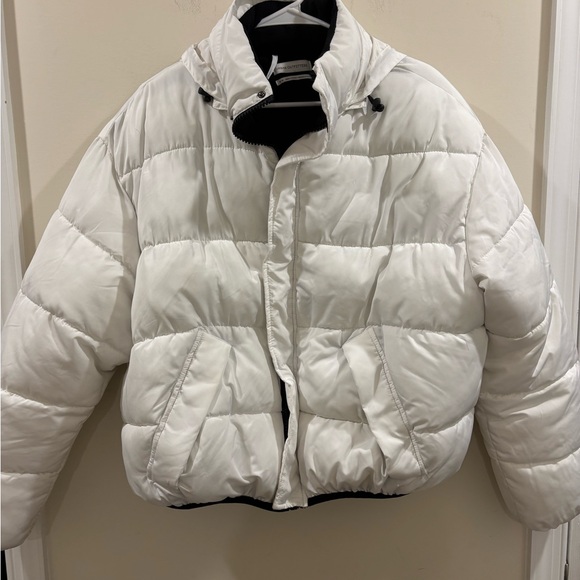Urban Outfitters 90’s Sport Puffer Jacket‎ White Women’s Sz M - Picture 3 of 12